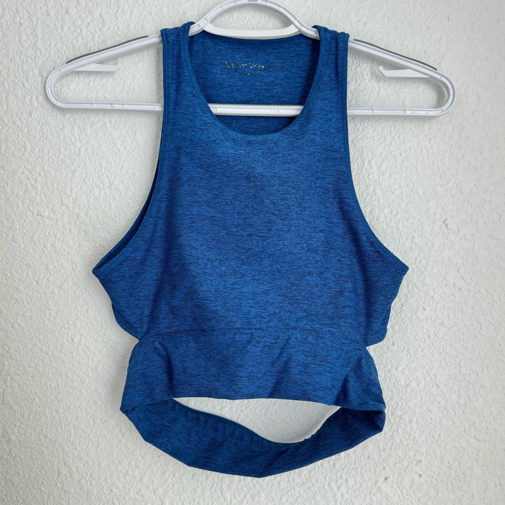 Outdoor Voices Open Back Long Line Sports Bra Crop Top Women’s size XS Blue